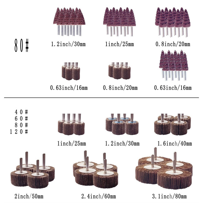 Pürüzsüzleştirme 60/80/120/240 Kırılgan Alüminyum Oksit Flap Wheel For Polishing Grinding 6