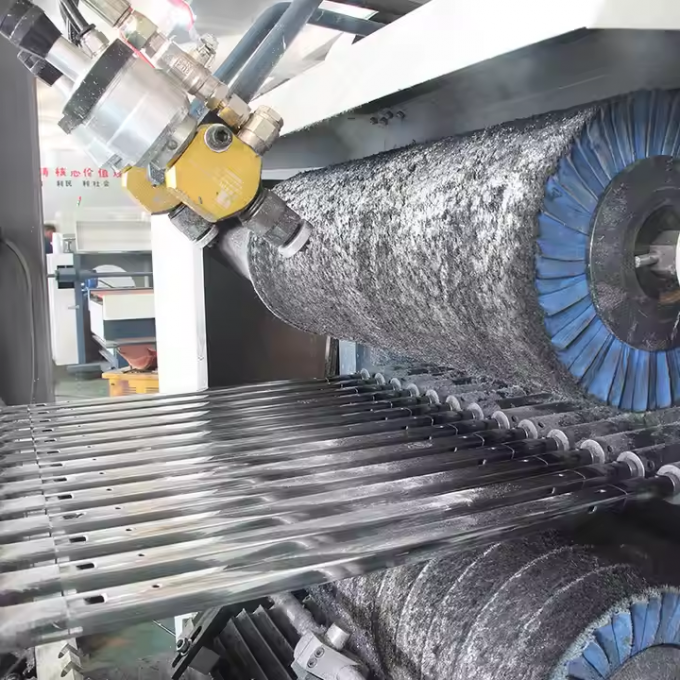 8k Ayna Saç Çizgisi Tel Çekme Son İşlem Otomatik Metal Boru / Tüp Kare / Yuvarlak Yüzey Son İşlem İçin Parlatma Makinesi 7