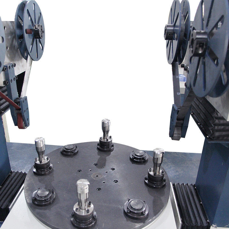 No4 Dış Kapak Metal Endüstriyel Çift Kafalı Zımpara Disk Parlatma Makinesi Çelik Tel İçin Tel Çekme Makinesi